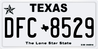 TX license plate DFC8529