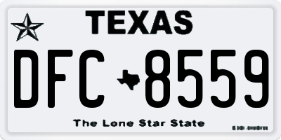 TX license plate DFC8559