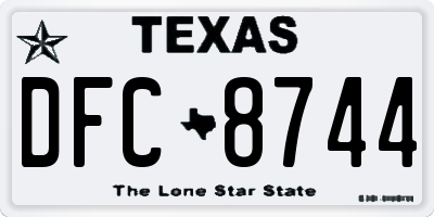 TX license plate DFC8744