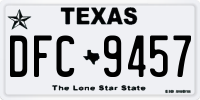 TX license plate DFC9457