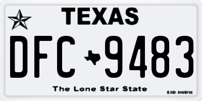 TX license plate DFC9483