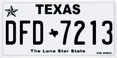 TX license plate DFD7213