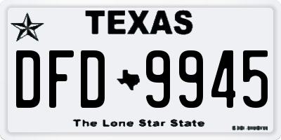 TX license plate DFD9945
