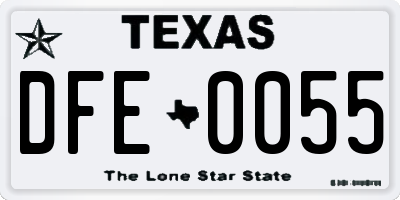 TX license plate DFE0055