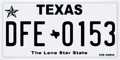 TX license plate DFE0153