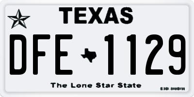 TX license plate DFE1129