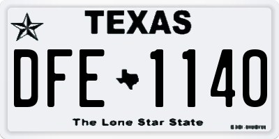 TX license plate DFE1140