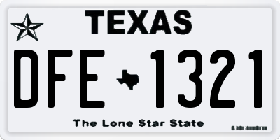 TX license plate DFE1321