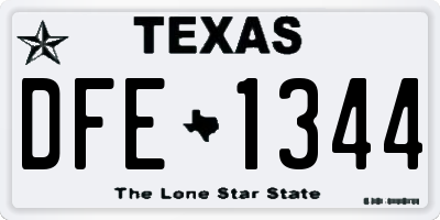 TX license plate DFE1344