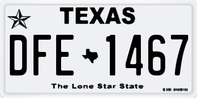 TX license plate DFE1467