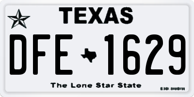 TX license plate DFE1629