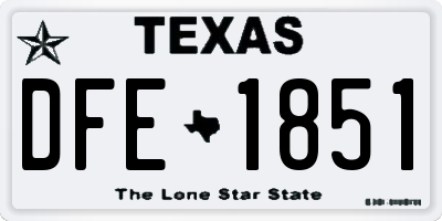 TX license plate DFE1851