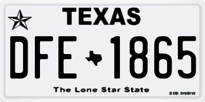 TX license plate DFE1865