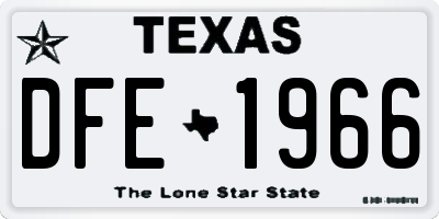 TX license plate DFE1966