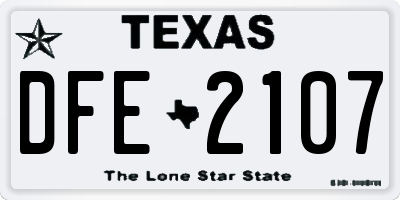 TX license plate DFE2107