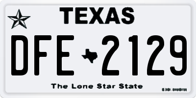 TX license plate DFE2129