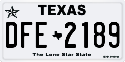 TX license plate DFE2189