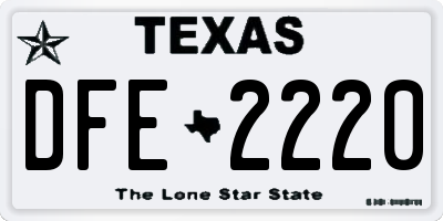 TX license plate DFE2220