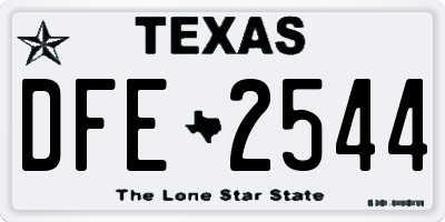 TX license plate DFE2544