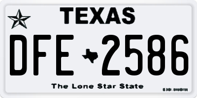 TX license plate DFE2586