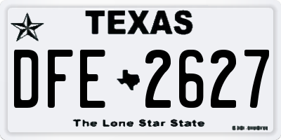 TX license plate DFE2627