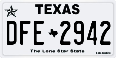TX license plate DFE2942