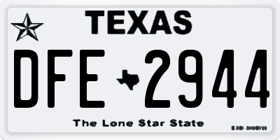 TX license plate DFE2944