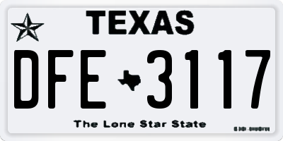 TX license plate DFE3117