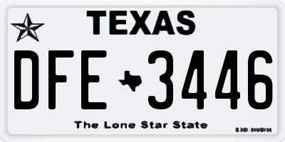 TX license plate DFE3446