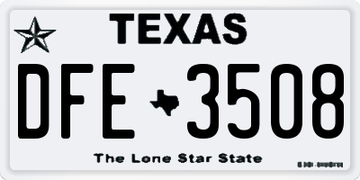 TX license plate DFE3508