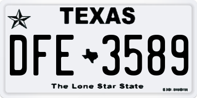 TX license plate DFE3589