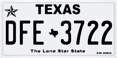 TX license plate DFE3722