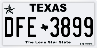 TX license plate DFE3899