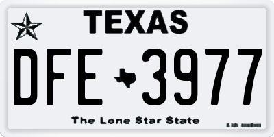 TX license plate DFE3977
