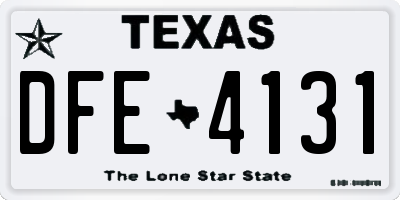 TX license plate DFE4131
