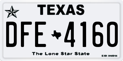 TX license plate DFE4160
