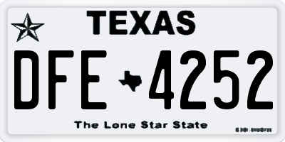 TX license plate DFE4252