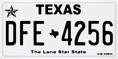TX license plate DFE4256