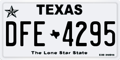 TX license plate DFE4295