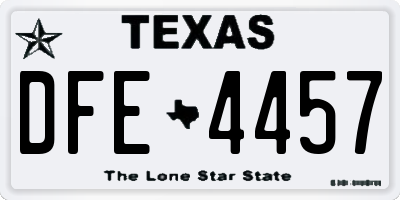 TX license plate DFE4457