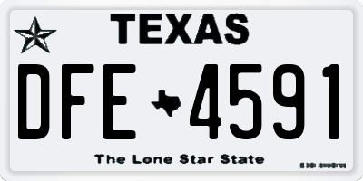 TX license plate DFE4591