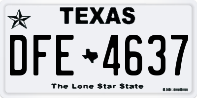 TX license plate DFE4637
