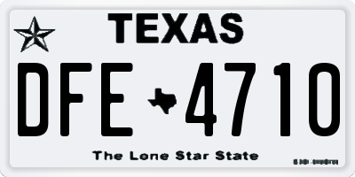 TX license plate DFE4710