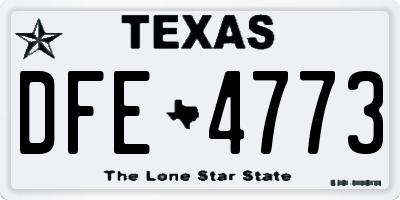 TX license plate DFE4773