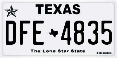 TX license plate DFE4835