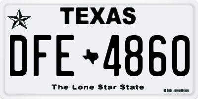 TX license plate DFE4860