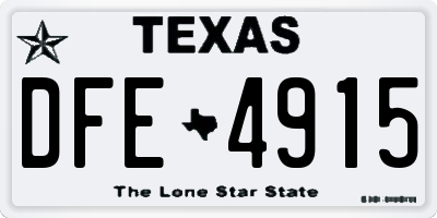 TX license plate DFE4915