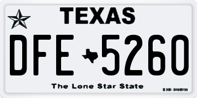TX license plate DFE5260