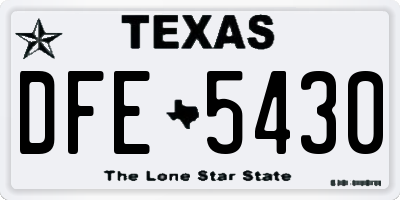 TX license plate DFE5430