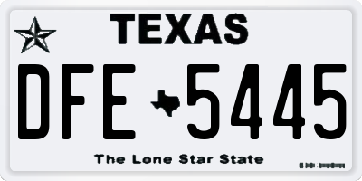 TX license plate DFE5445